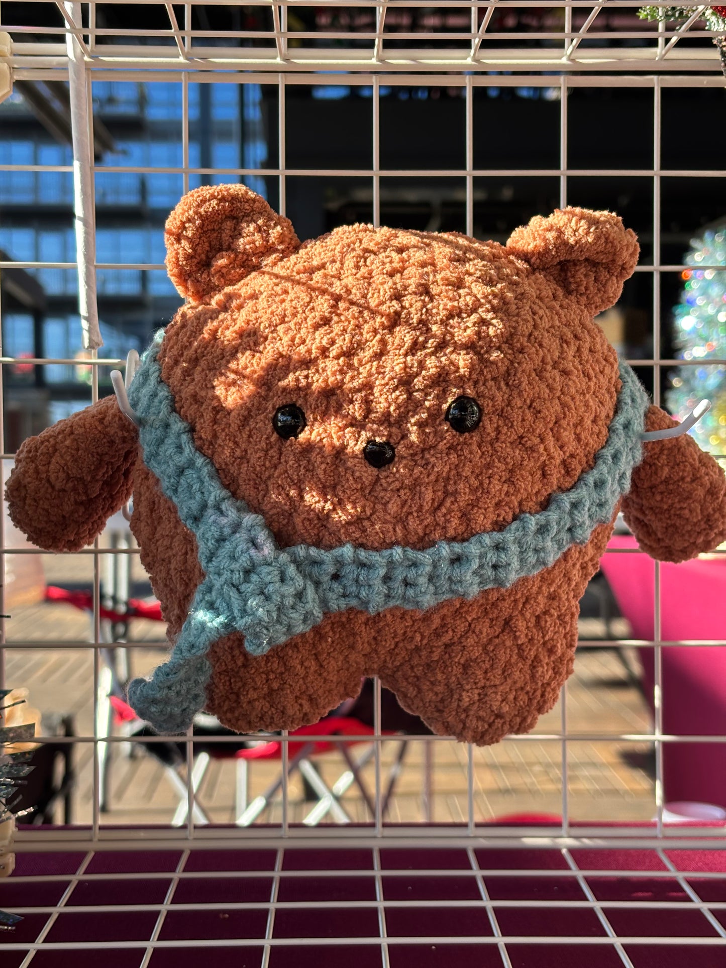 chunky bear with scarf